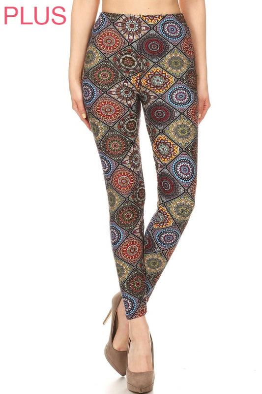 3X-5X Buttery soft Printed Leggings Multi  Colors